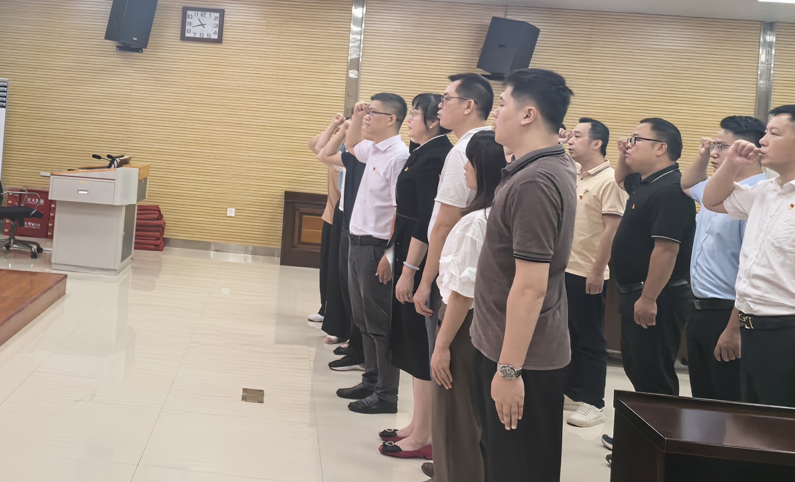 图6：全体党员重温入党誓词